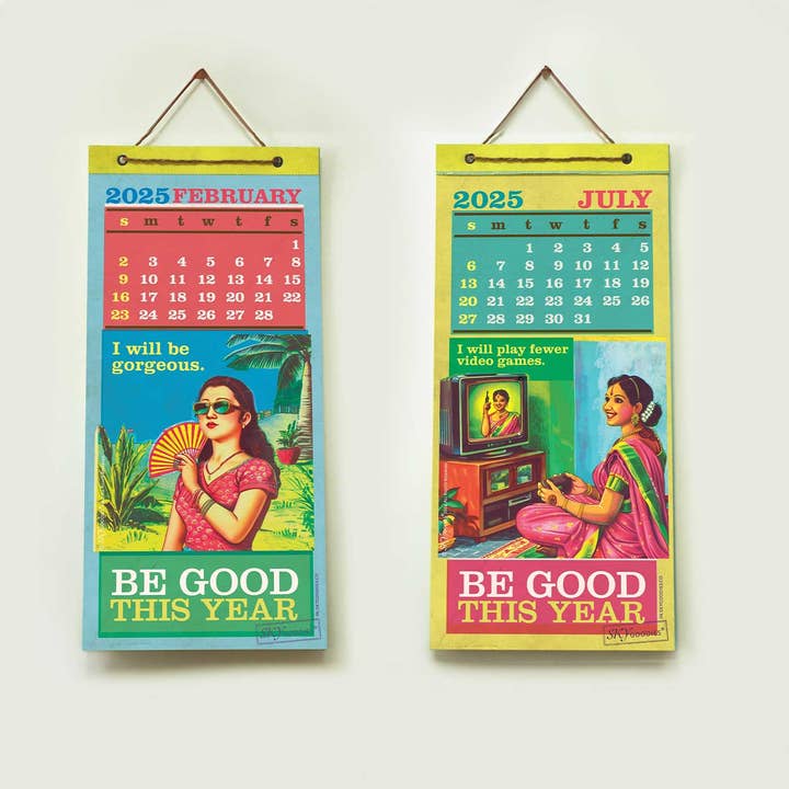 Printed 'Be Good This Year' 2025 Wall Calendar for wholesale by Zwende
