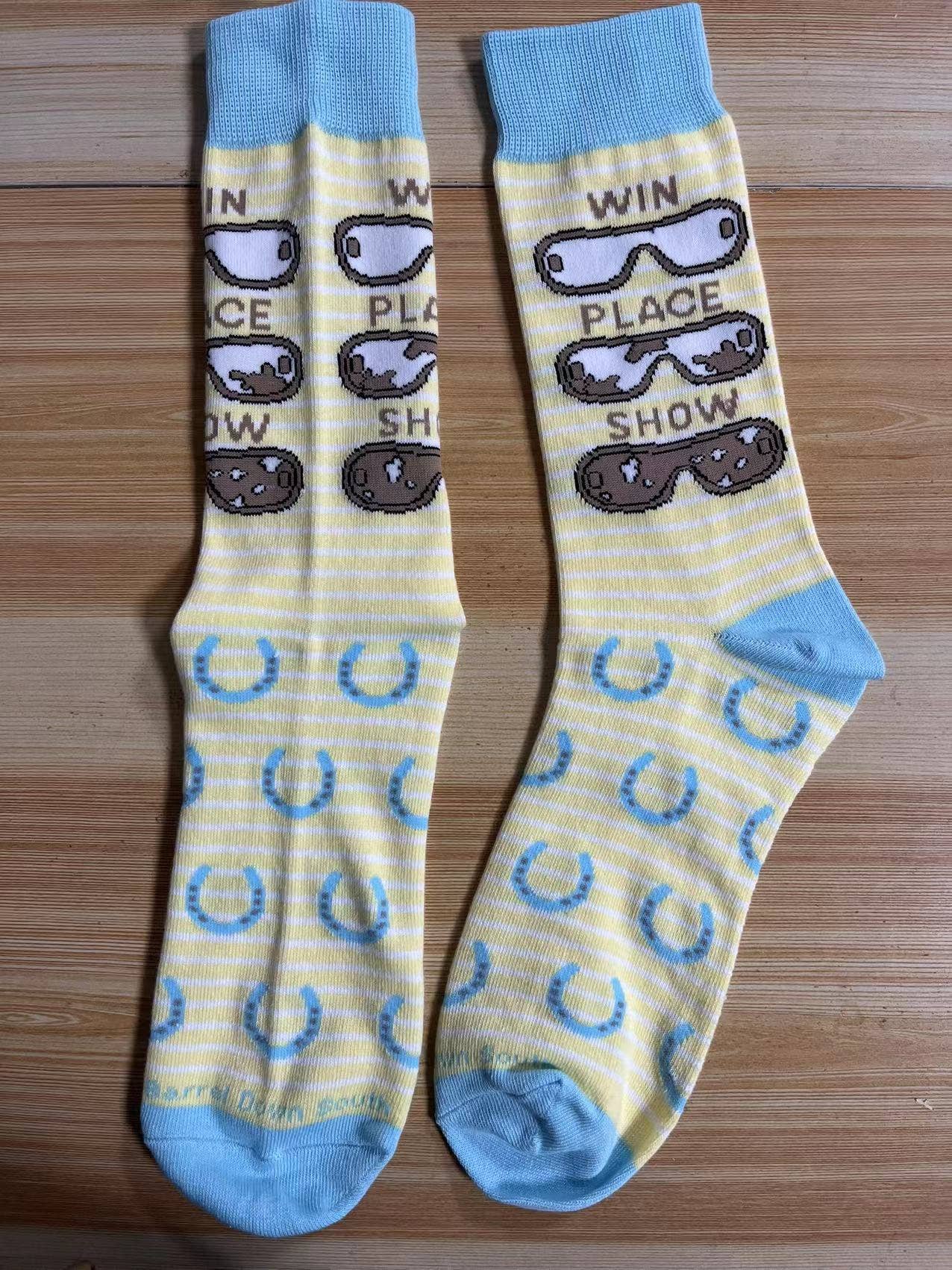 Barrel Down South – Engroshandel Strømper - Herre – Win Place Show Horse Racing Blinders Strømper0