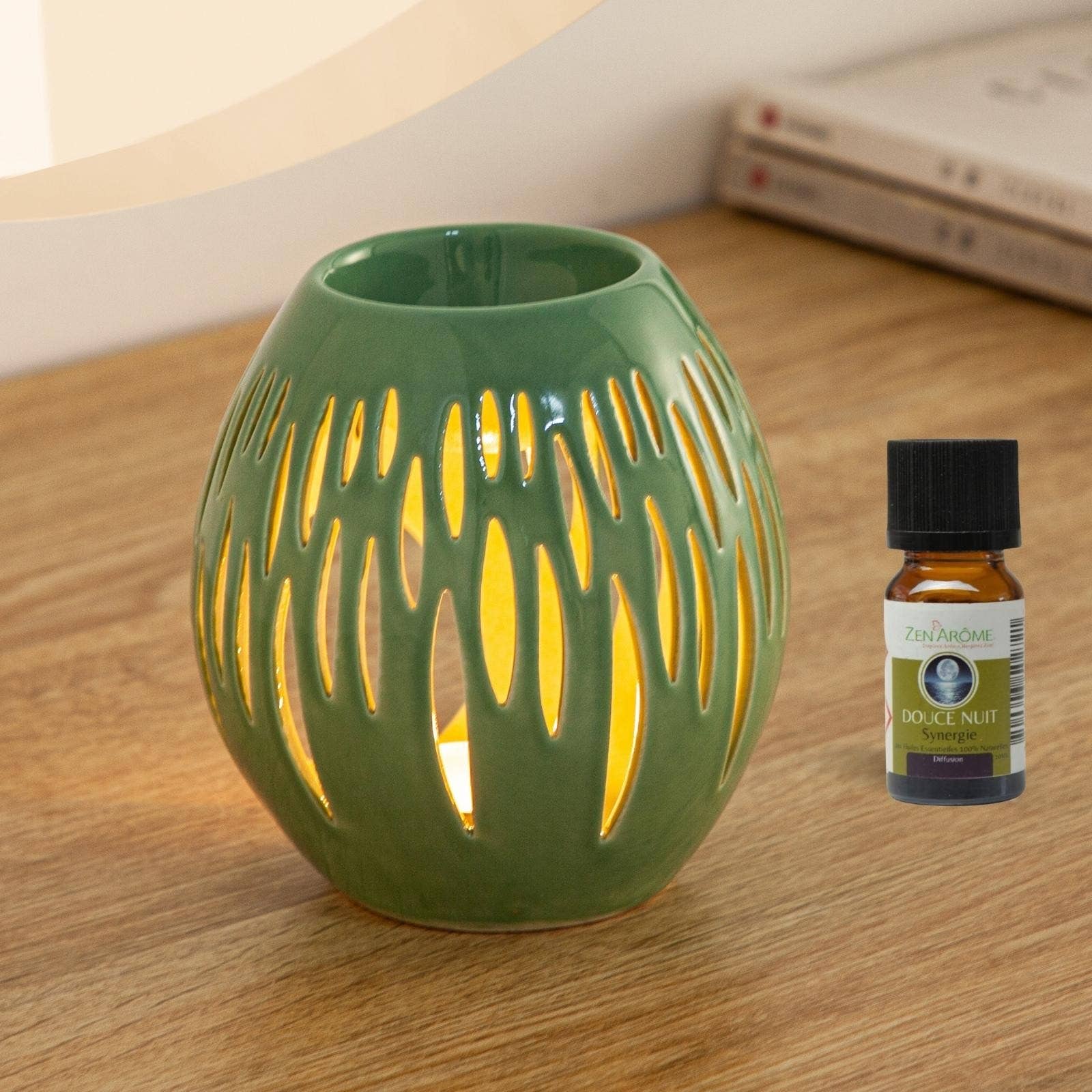 Zen'Arôme - Wholesale Oil Warmer - Ovali Olive ceramic wax warmer and melts5