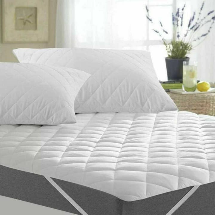 Beach Stone – wholesale Mattress pad/protector – Diamond Pattern Fitted Mattress Topper With Stripes | Soft Mattress Pad