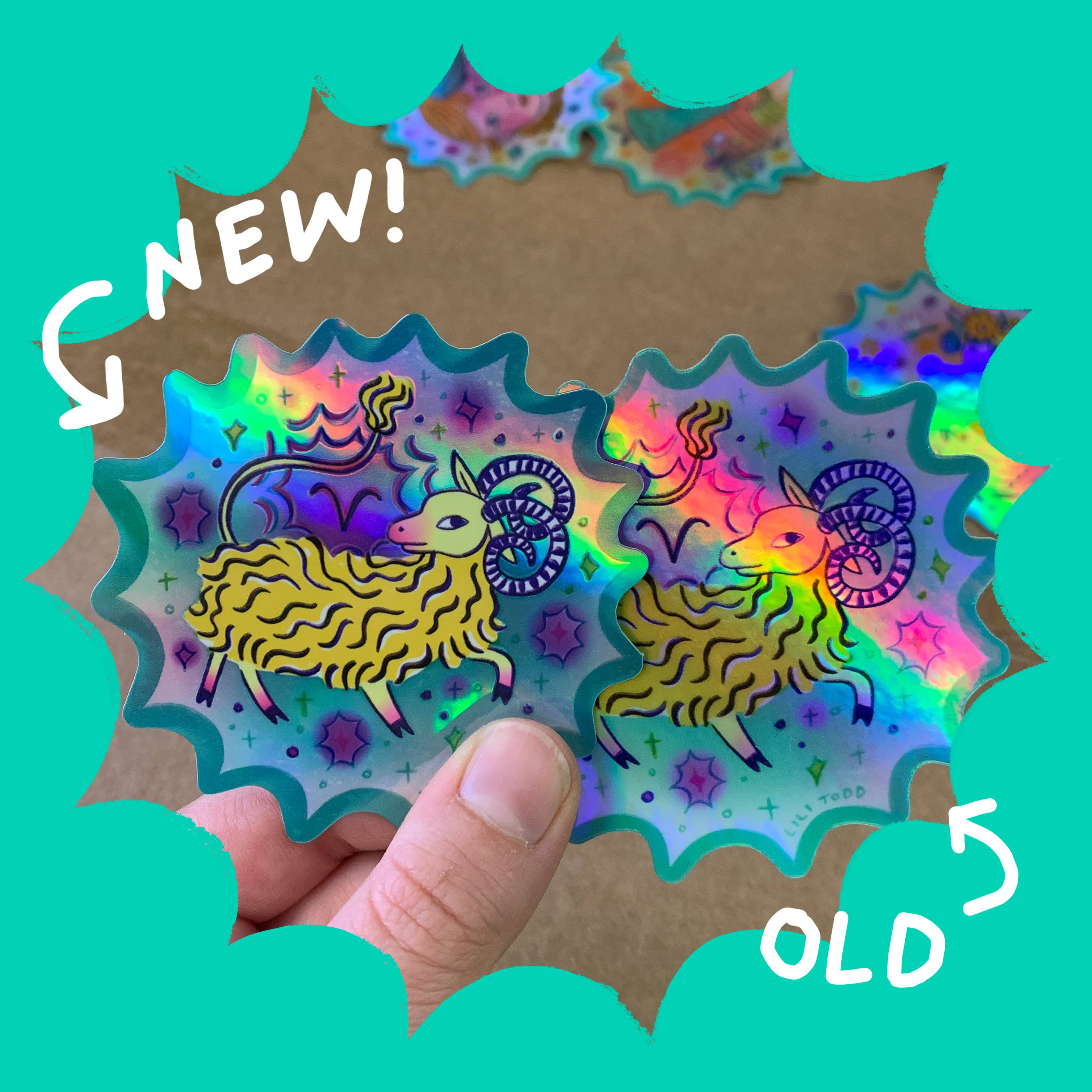 Lili Todd Art – Großhandel Aufkleber – Vinylaufkleber Sternzeichen Widder1