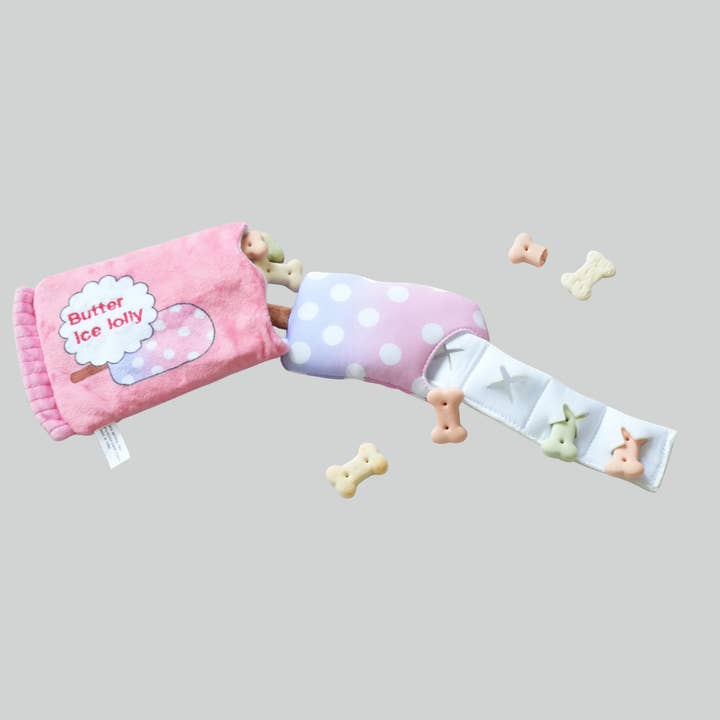 Jouet interactif en peluche glacée cache-cache pour chien pour la vente par Barkwow