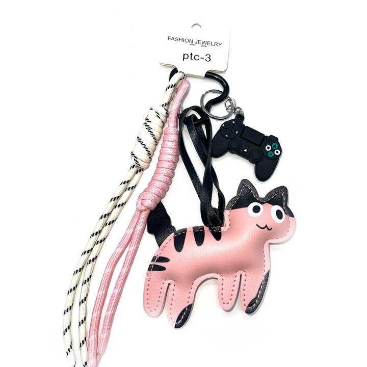 LINETA - Wholesale Keychain - Women's - PTC-3 Trendy keychain with cat pattern5