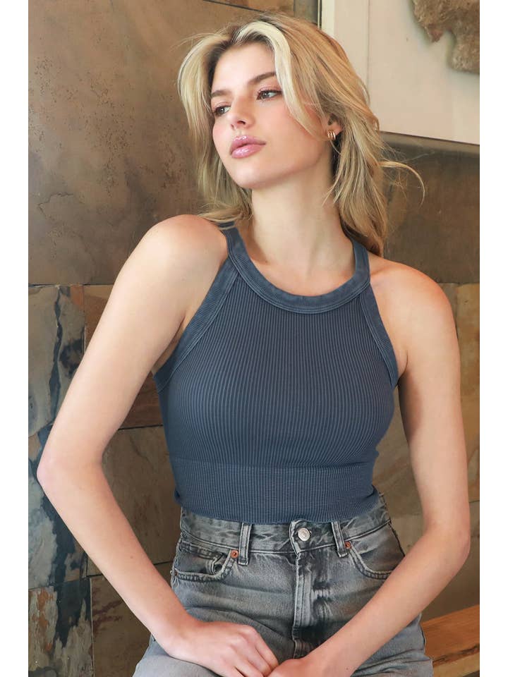 NIKIBIKI - Wholesale Knit Top - Women's - NS8307- Vintage High Neck Crop Top4