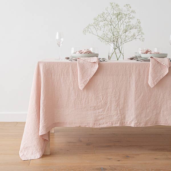 Nappe en lin pur Rosa lavée pierre pour la vente par LinenMe