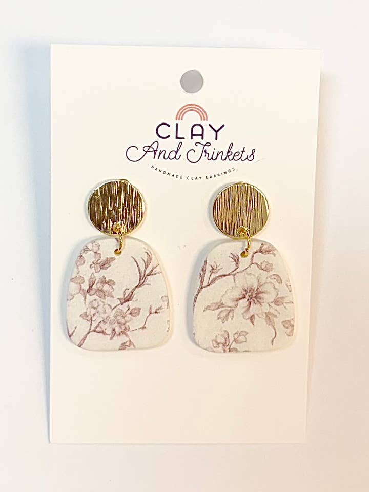 Dillion Dangle Earrings Neutral Toile for wholesale by Clay and Trinkets