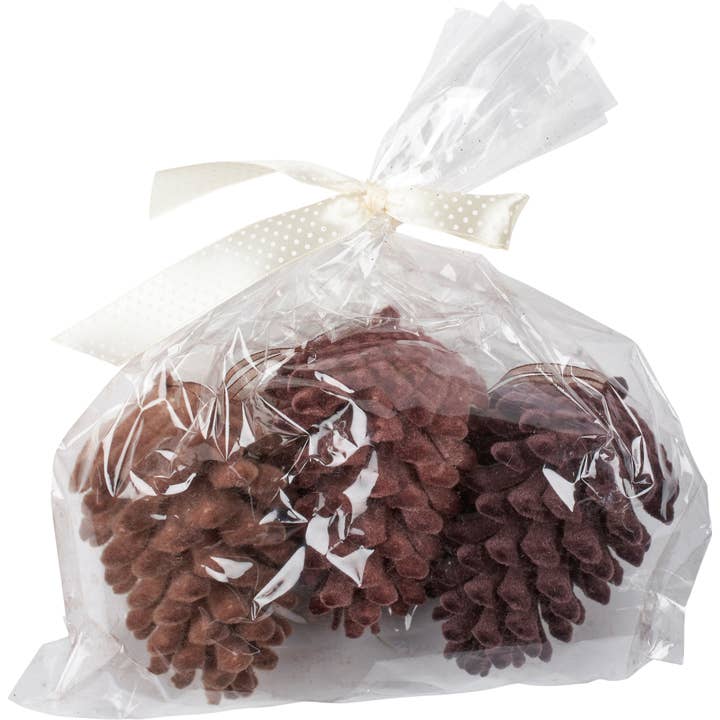 Primitives by Kathy - Wholesale Ornament - Medium Pinecone Christmas Ornament Set