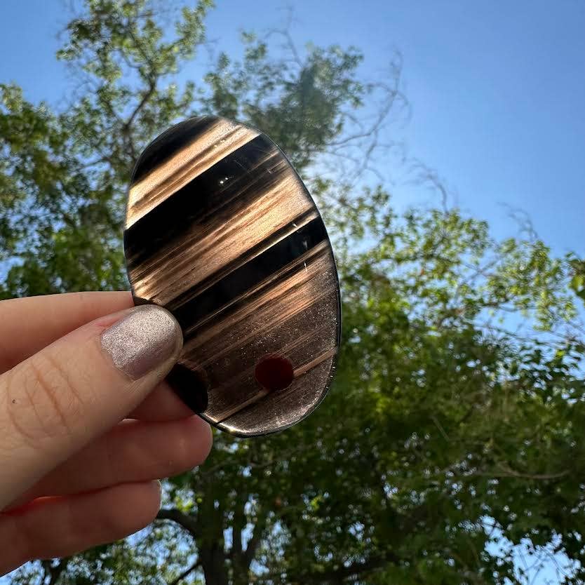 The Crystal Tabby - Wholesale Spiritual Stone/Crystal - Midnight Lace Obsidian Palm stone 1