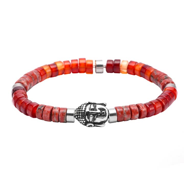 Sesame natural stone bead bracelet Buddha steel for wholesale by SIXTY STONES