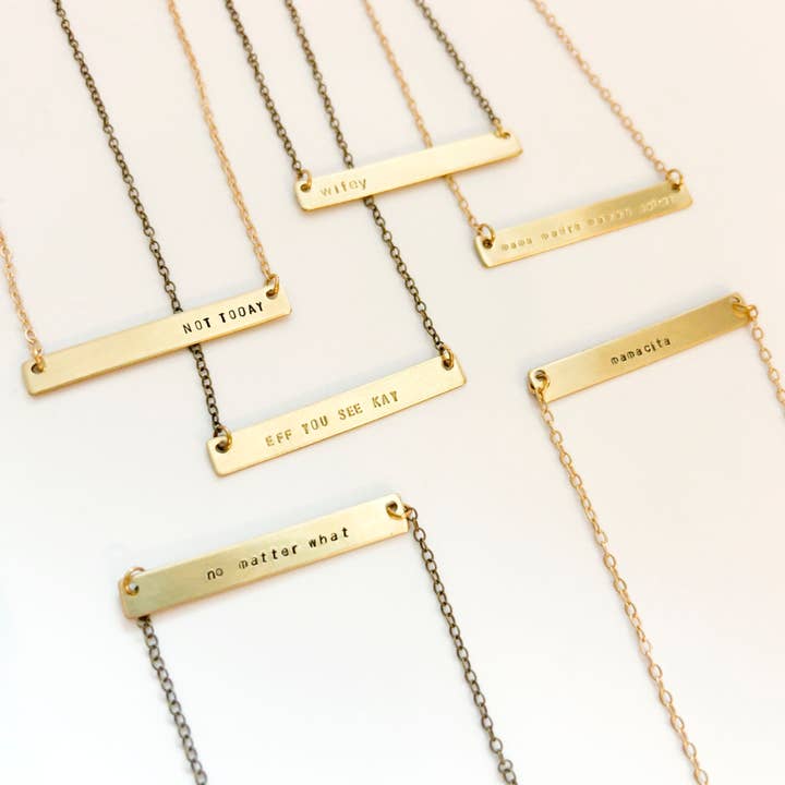 Grey Theory Mill - Wholesale Pendant/charm necklace - Custom Stamped Bar Necklace – Personalized Jewelry Gift 1