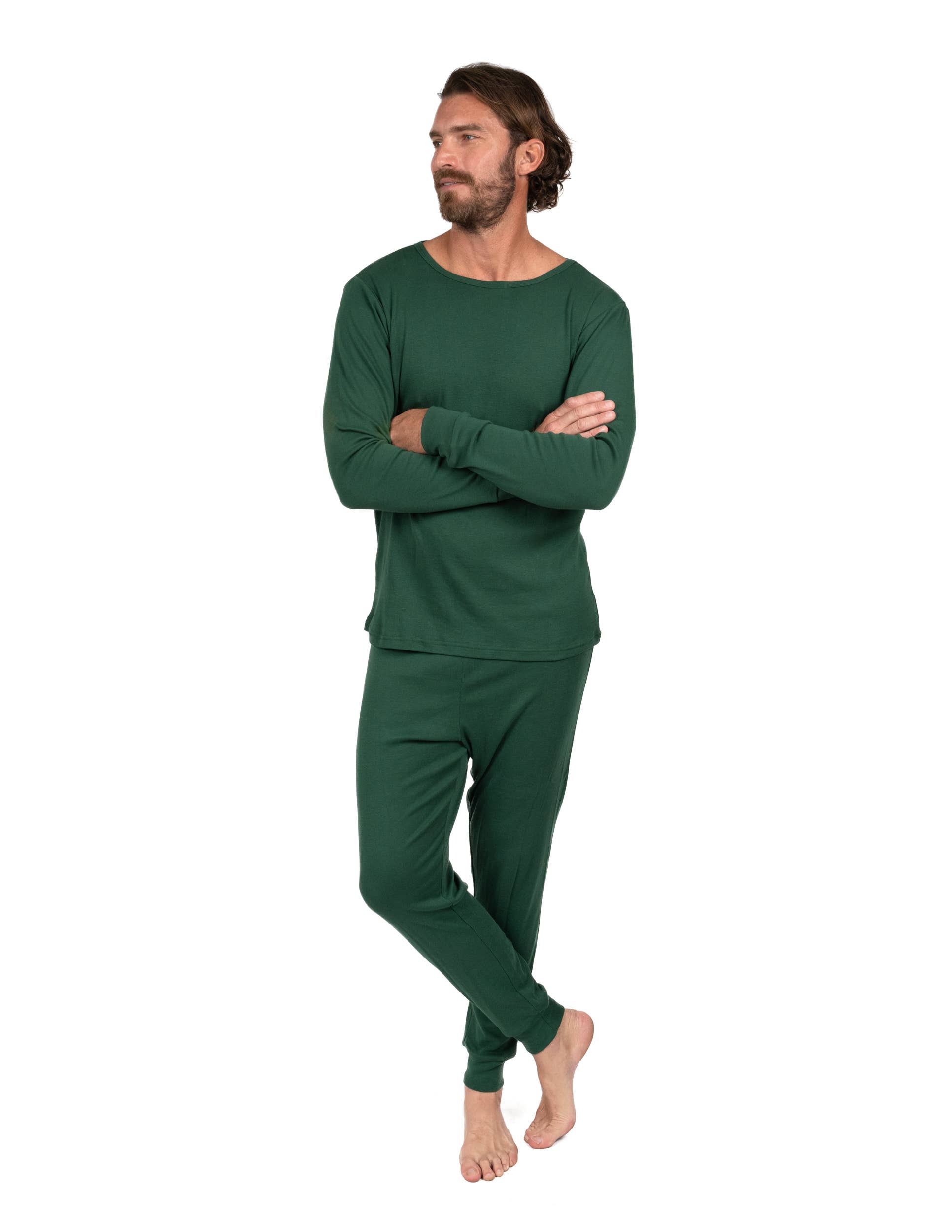 Leveret Pajamas - Wholesale Sleepwear Set - Men's - Mens Two Piece Cotton Pajamas Solid7