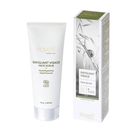 FACIAL SCRUB is a gentle and natural exfoliant 75ml for wholesale by RoyeR Cosmetique - Distributed by Scents of Europe