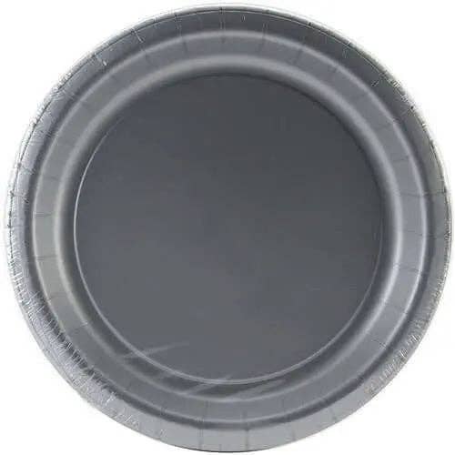 Party Expo, LLC - Wholesale Disposable plate - Shimmering Silver - 9" Dinner Plates