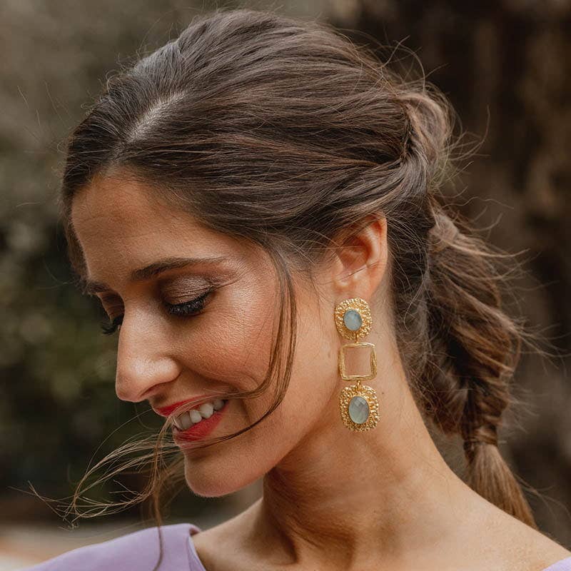 ACUS - Wholesale Dangle Earrings - Andrina Water Green Earrings1