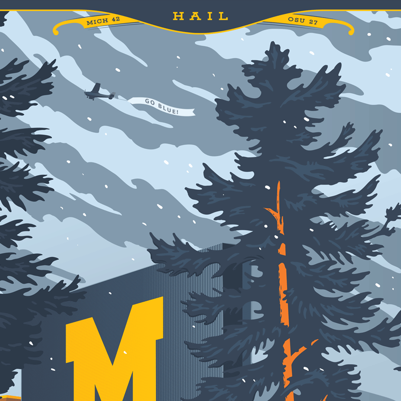 The Mighty Mitten - Wholesale Art Print - Michigan Stadium "The Game" - Michigan Travel Art Print3