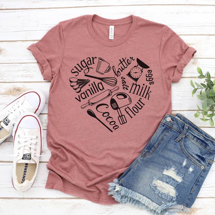 Maglietta I Love Baking - Bella Canvas per la vendita all'ingrosso da parte di Printliss