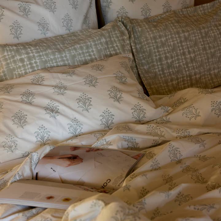 Eloise Duvet Cover in Blue Mist for wholesale by MAISON POIRE