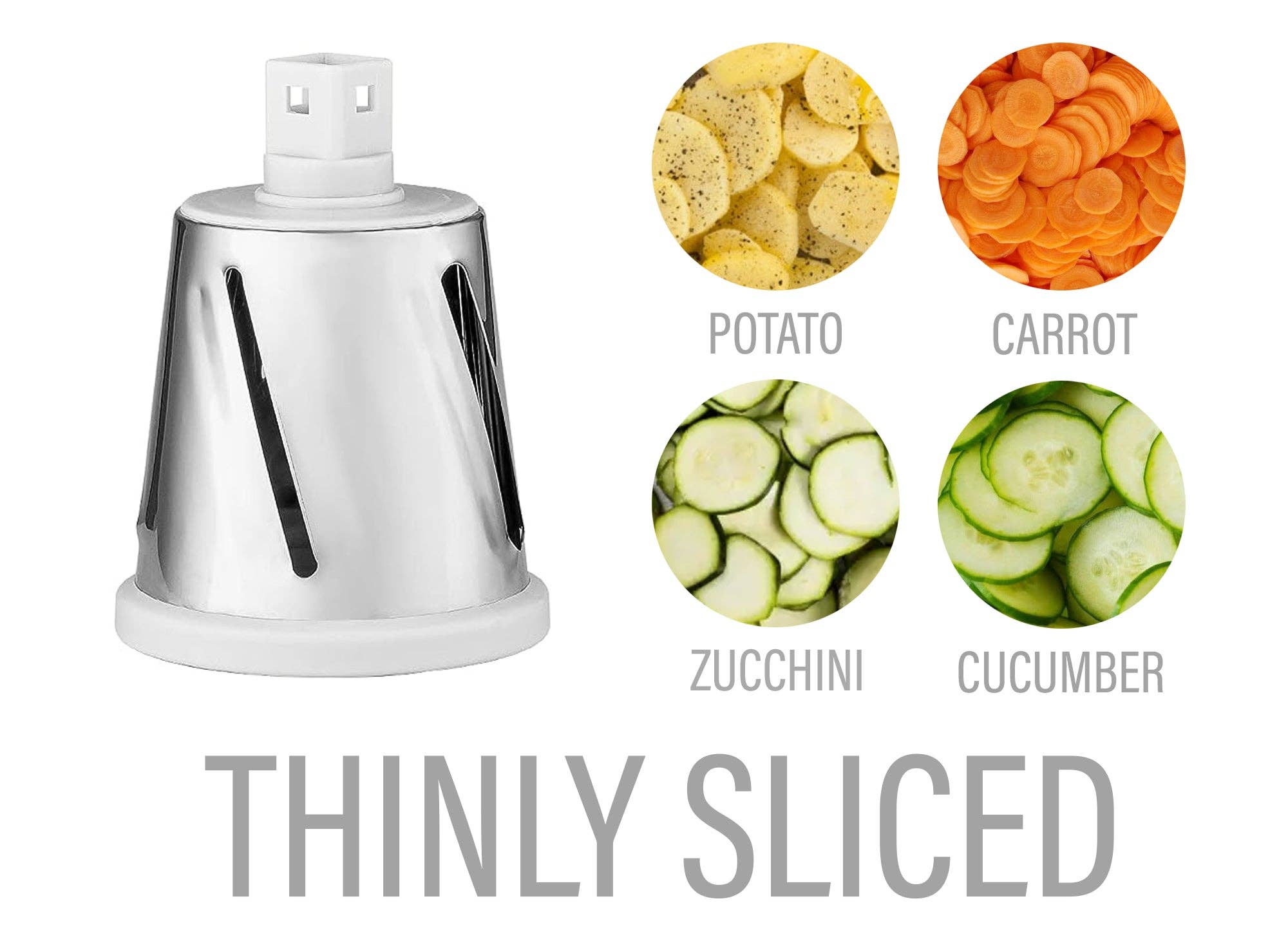 DE'VELO INC. - Vendita all'ingrosso Grattuge - Grattugia per Formaggio Rotante con Base a Ventosa e 3 Lame Intercambiabili9