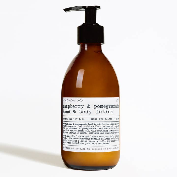 Helm London – Loção para mãos e corpo por atacado – Loção para Mãos e Corpo Framboesa e Romã - 300ml0