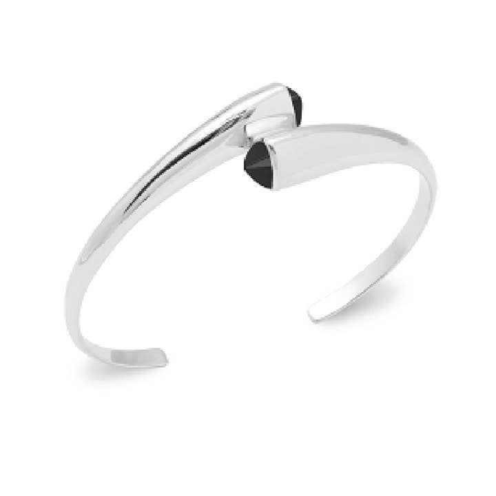 Montana 925 Sterling Sølv forgyldt Rhodium armbånd med sort agat for engroshandel hos Jewelry Private Label