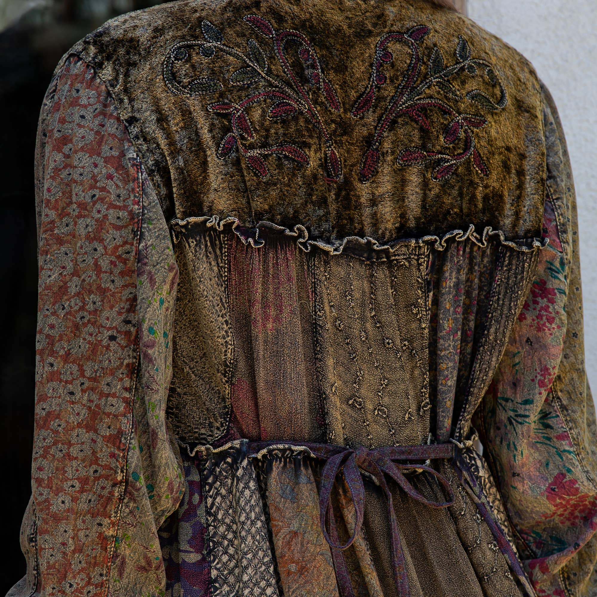 Young Threads - Wholesale Dress - Women's - Artisan Embroidered Jhabla Shirt Dress in Mixed Motifs PLUS3