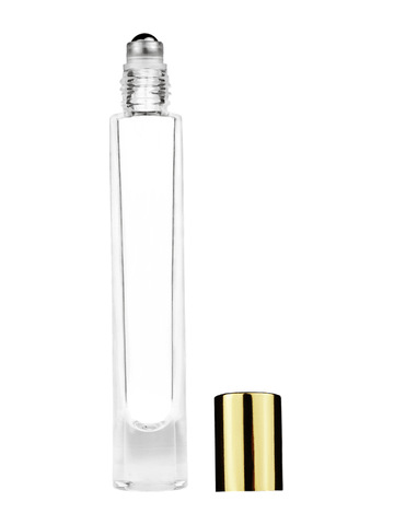 Best Bottles - Vente Supports pour huile essentielle - Grande bouteille en verre cylindrique transparent avec bille roulante en métal-9 ml4