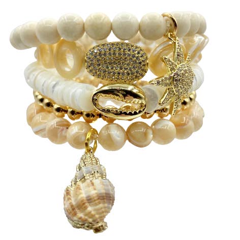 Shell Stack Bracelet for wholesale by HEATHER FORD