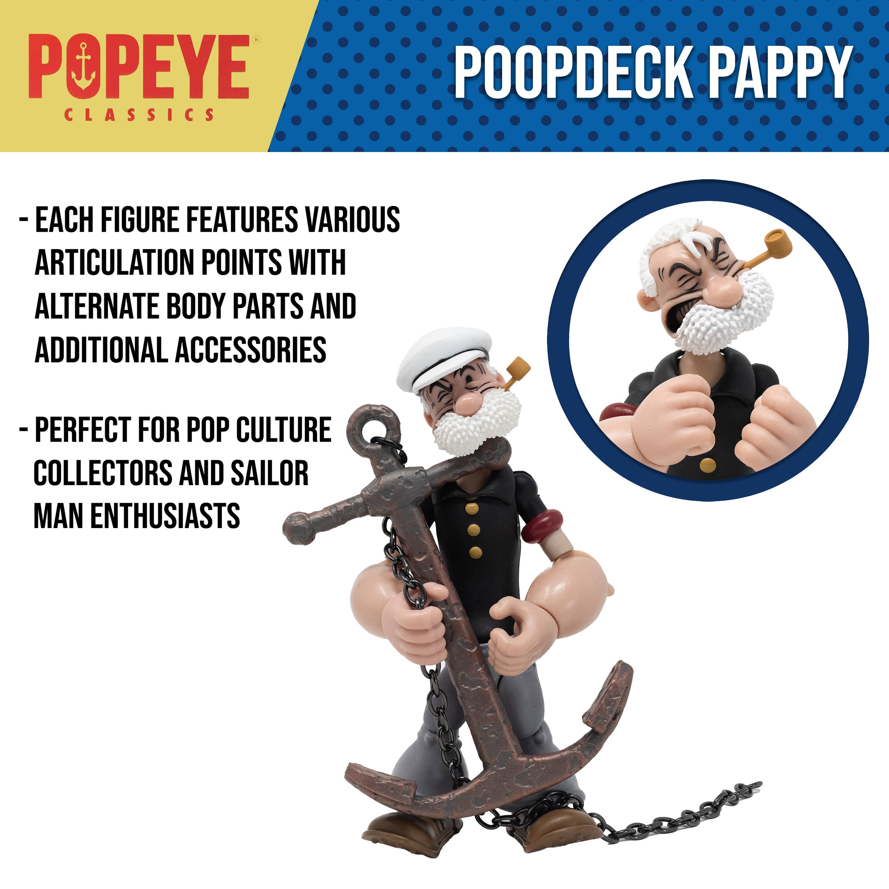 ZCWO zcworld popeye poopdeck pappyプープデック Popeye Classics Poopdeck Pappy and Pooky Jones Action Figure set