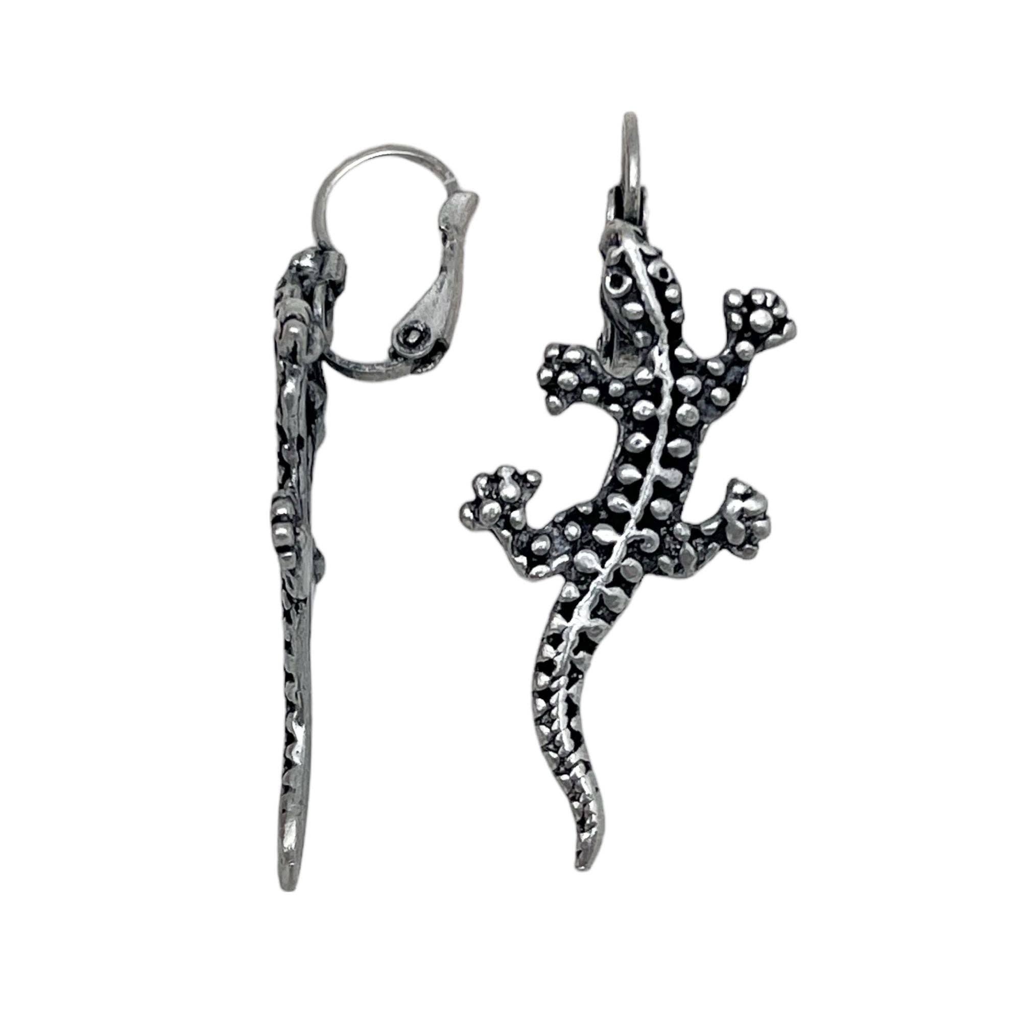 Gloria Mago - Wholesale Dangle Earrings - Ballestilla salamander earring in antique silver0