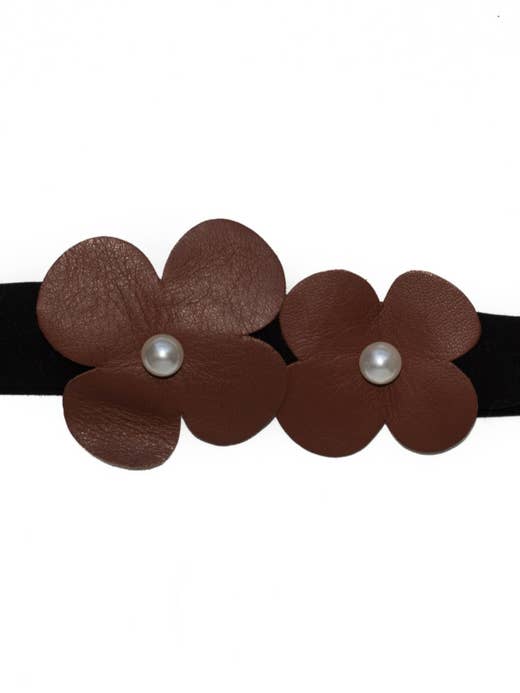 Bande bébé en cuir marron pour la vente par Bow&Teke