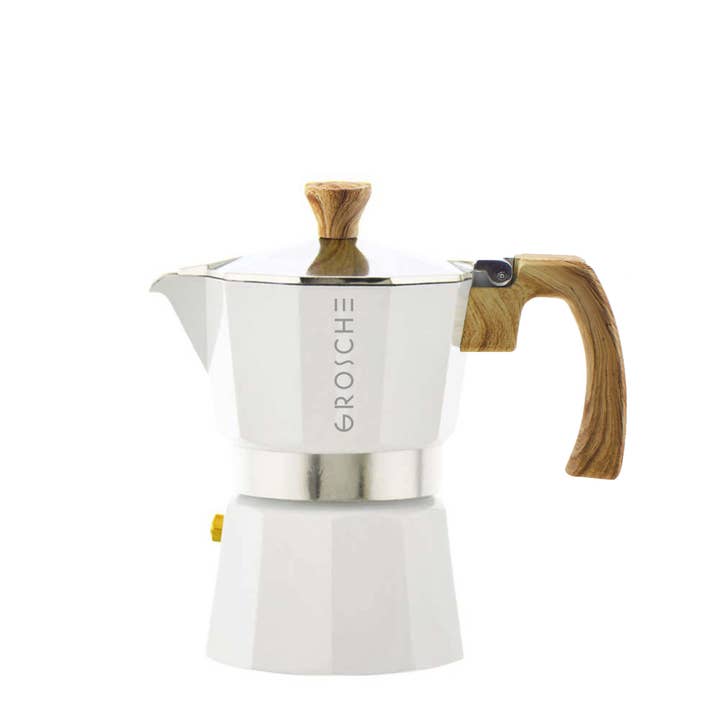 GROSCHE International – wholesale Espresso maker – GROSCHE MILANO Stovetop Espresso Maker - White