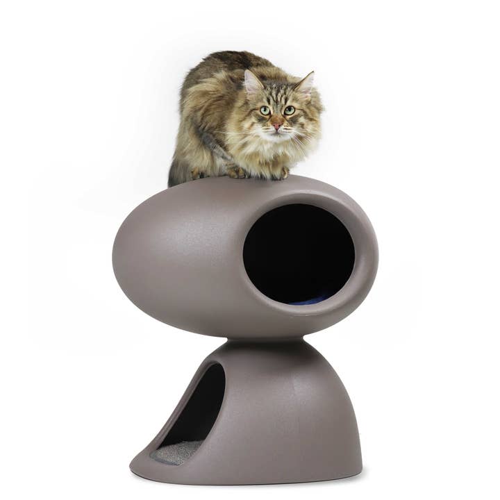 United Pets – wholesale Pet cave – Cat/dog – Designer cat bed with scratching post and plush toy4