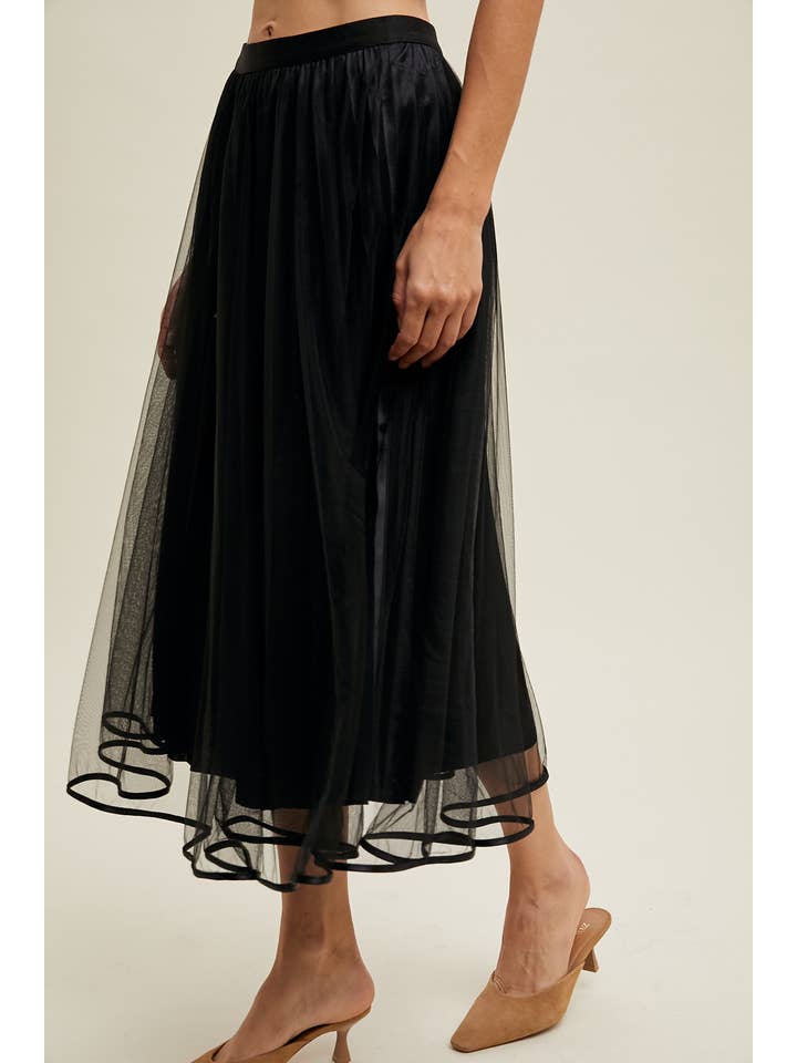 Wishlist Apparel - Wholesale Skirt - Women's - TULLE MIDI SKIRT / WL24-9568