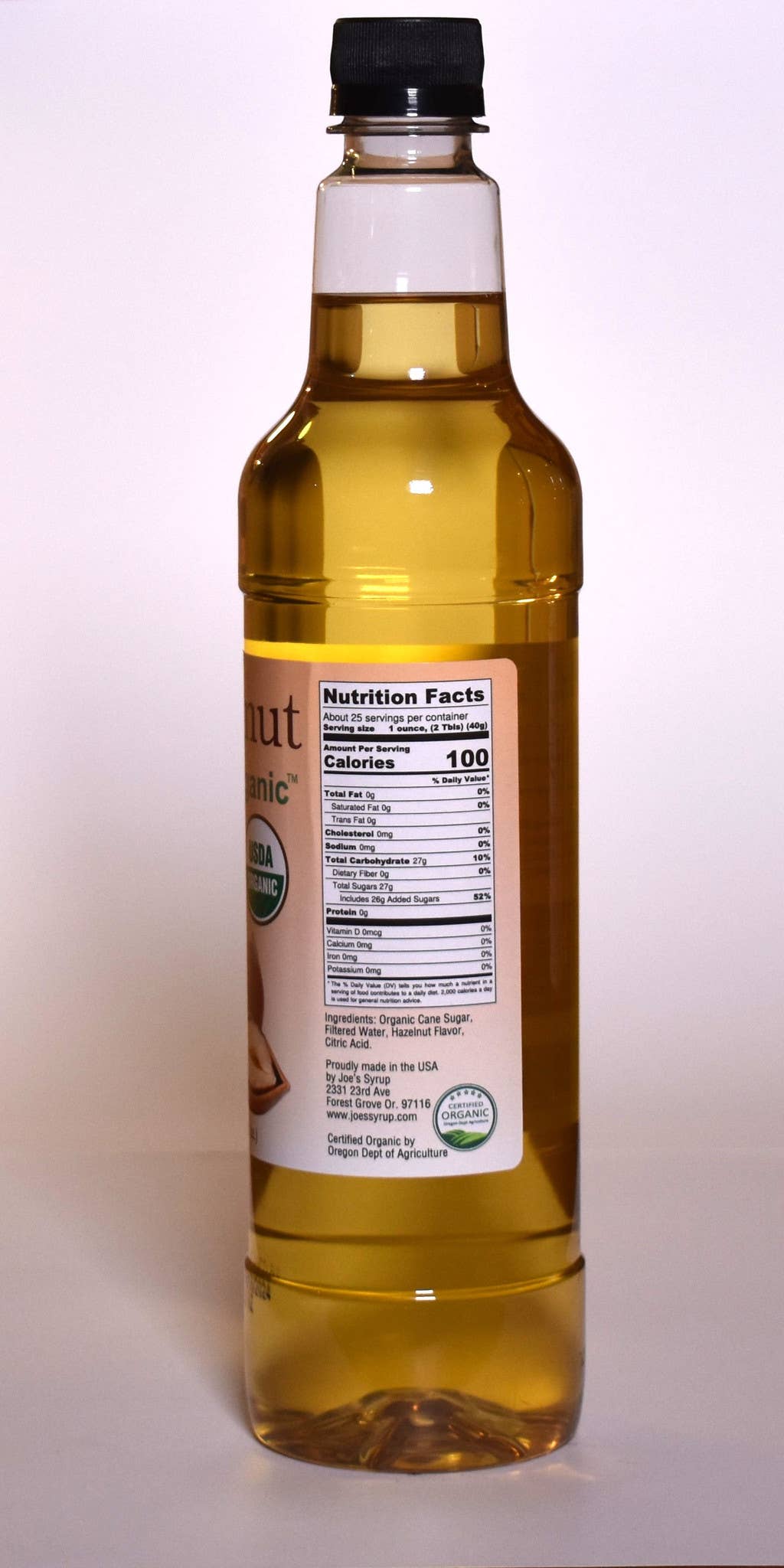 Joe's Organic Syrup – Engroshandel Sirup med smag – USDA Økologisk hasselnød1