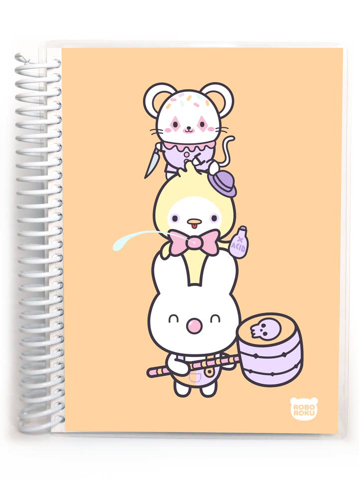 Kawaii Killer Circus Notizbuch mit Aufschrift „Sidekick Clown Stack“ für den Großhandel von Robo Roku