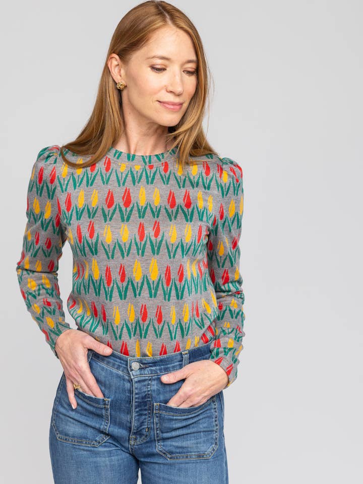 BLOMSTERSTRIKKET TOP for engroshandel hos Modafleur