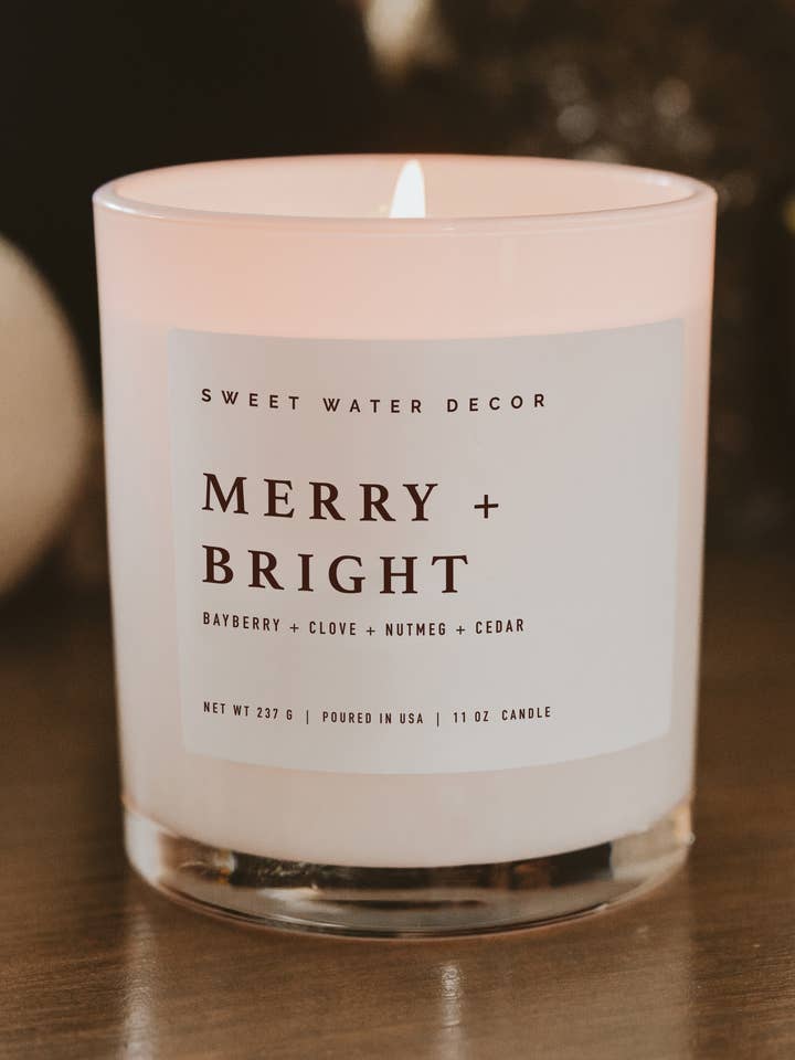 Merry and Bright 11 oz Soy Candle - Christmas Decor & Gifts and other Purchase Wholesale merry merry. Free Returns & Net 60 Terms on Faire trending on Faire.