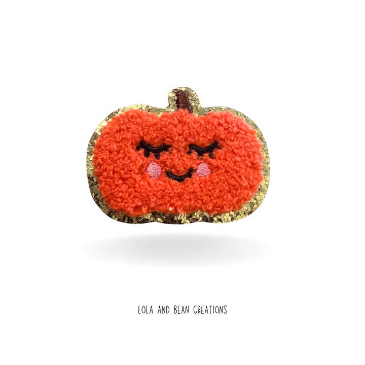 Lola & Bean Creations - Wholesale Patch - Halloween Pumpkin & Ghost Chenille Patch, Heat-Activated2
