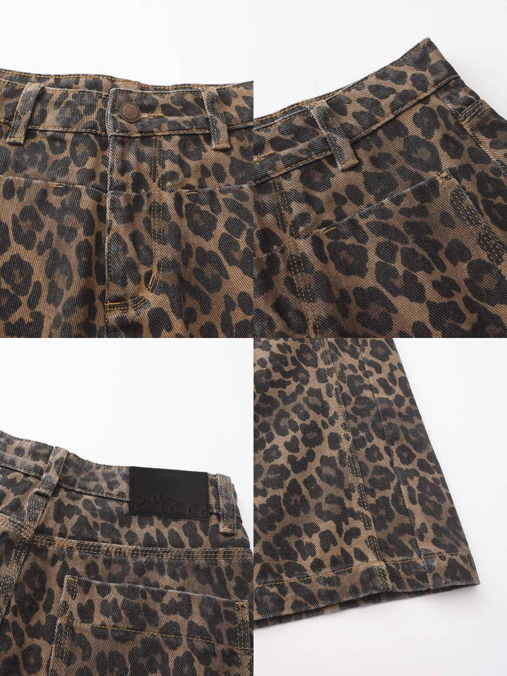 Sienna Leopard Wide Leg Denim Jeans for wholesale on Faire1
