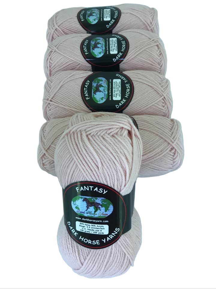 Dark Horse Yarns Fantasy #81 Pale Blush Pink DL2270 Nylon Acrylic Blend Yarn 100 Gram 205 Yards Skein for wholesale by Garmy Books