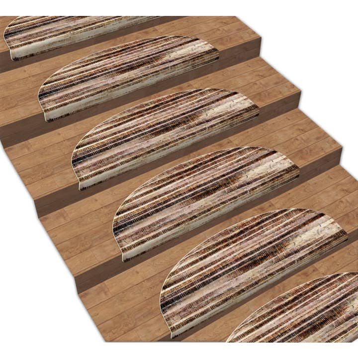 Vitaus - Venta al por mayor Alfombras para escaleras - Juego de 16 alfombras de escalera Vitaus Cottage Warmth 3154
