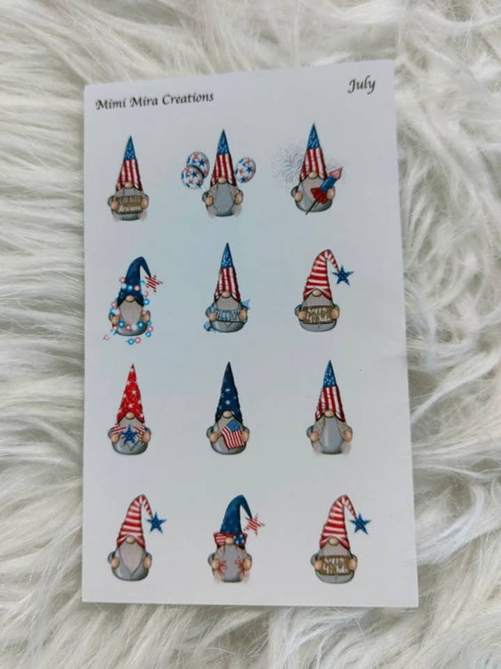 Tegn klistermærker nisser juli for engroshandel hos Mimi Mira Creations