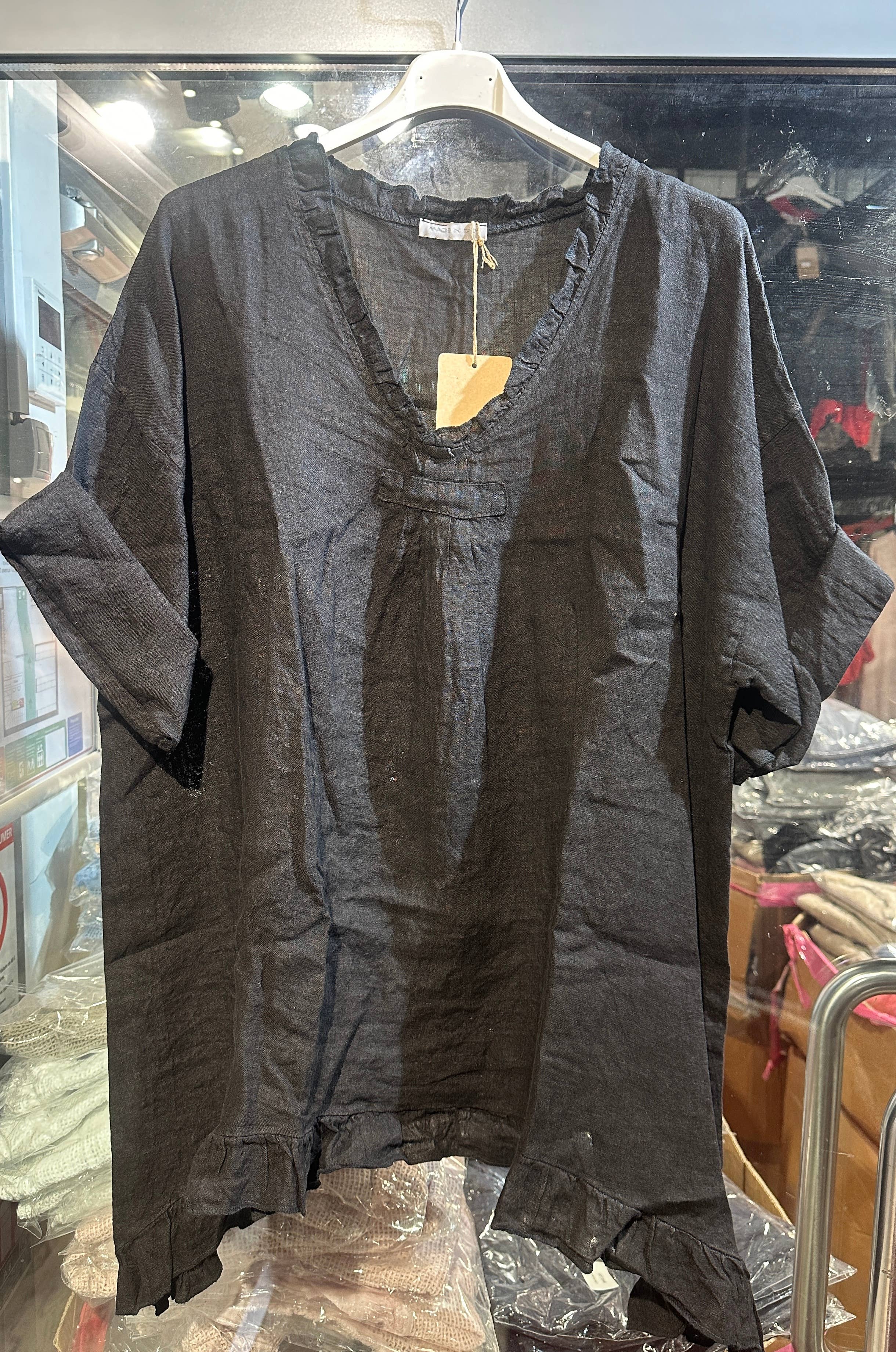 Lea & Luc - Grandes Tailles – Túnica - Mulher por atacado – Túnica de linho plus size com caimento solto8