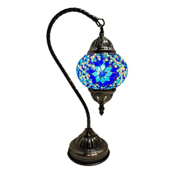 Hanging Mosaic Desk Lamp - Blue and turquoise color star for wholesale by Access by Mediterranean Concepts