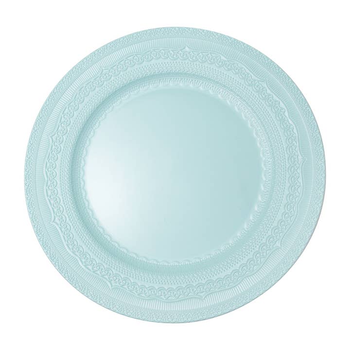Eyelet Plastic Charger Plate 13" - Blue for wholesale by Portofino International Trading, USA