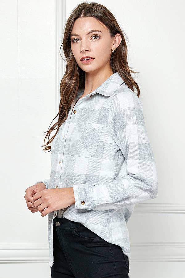 Veracci - Wholesale Button Down Shirt - Women's - Stretch button Up Women Plaid Sweater Shirt30