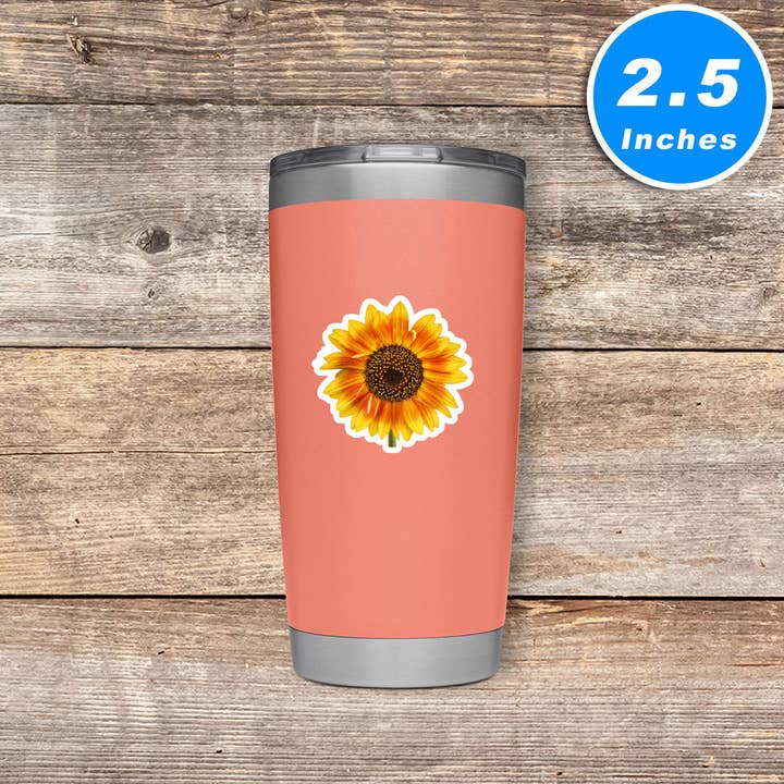 FunPopStickers - Wholesale Sticker - Sunflower Yellow Flowers Laptop Stickers Phone Stickers 3 Pack - Set of 2.5, 3 and 4 Inch Vinyl Laptop Stickers - Laptop Stickers Phone Stickers for Laptop, Phone, Water Bottle, Car & More Decal (3 Pack)2