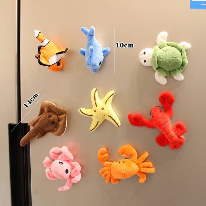 Ocean Animal Magnetic Plush Doll Refrigerator Sticker for wholesale by Holiday Farm