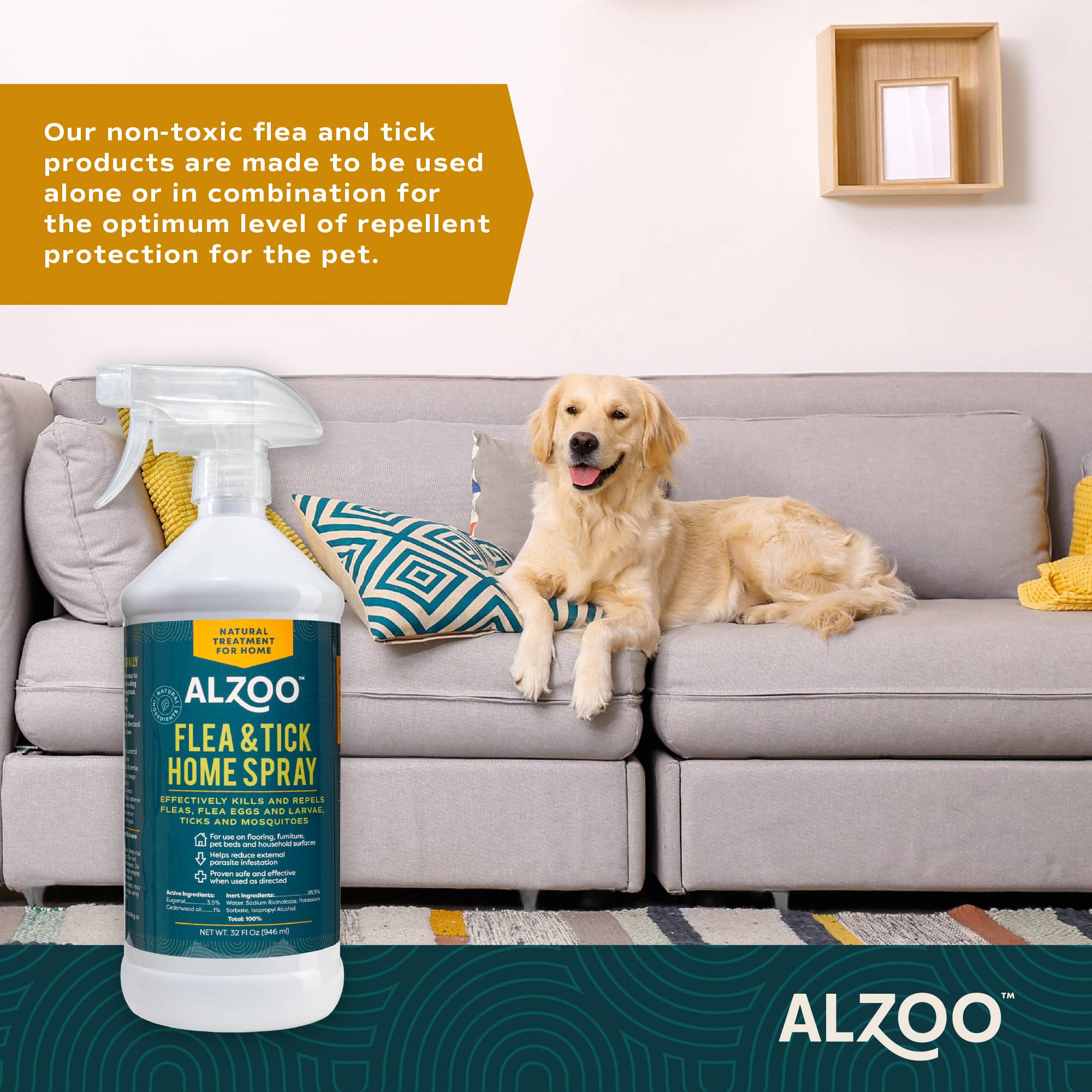 ALZOO - Wholesale Insect Repellent - ALZOO Plant-Base Flea & Tick Home Spray. 32oz4