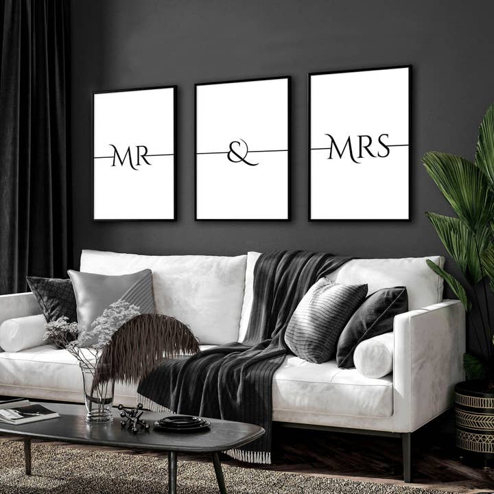 Regalo per il primo anniversario di matrimonio | set di 3 stampe da parete per la vendita all'ingrosso da parte di About Wall Art